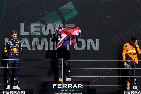 Max Verstappen, Lewis Hamilton and Lando Norris